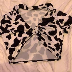 Cow print crop top